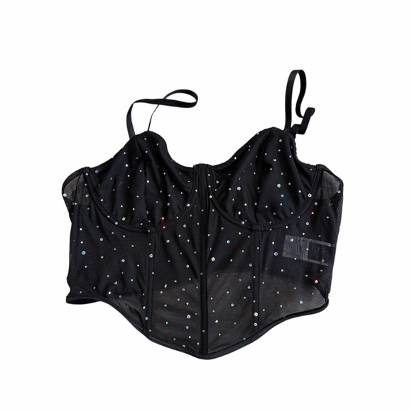 SHEIN Tops - SHEIN Black Bustier with Sequins